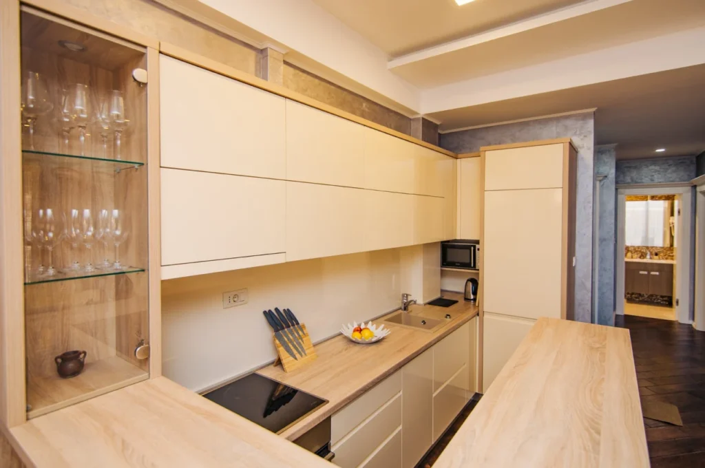 Fitted kitchen cabinetry showing bespoke joinery by a fit out company in Dubai