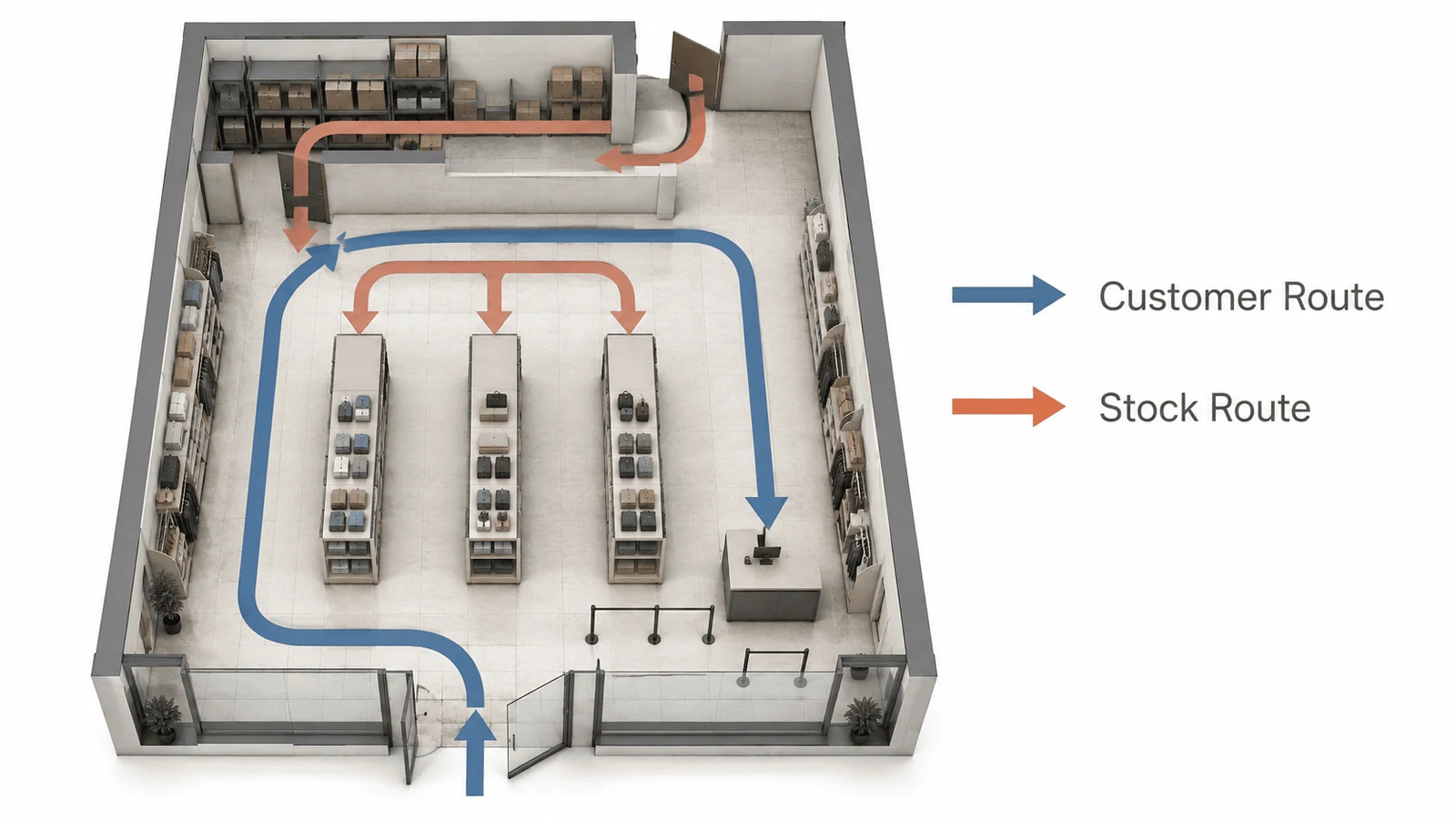 Retail interior showing store layout and display fixtures in a retail fit out